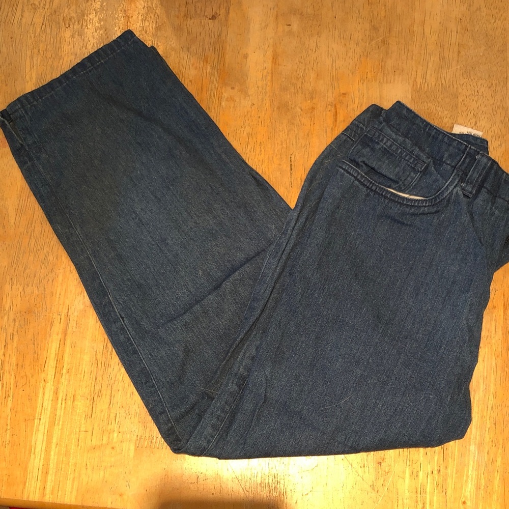 Talbots blue denim five pocket cropped jeans